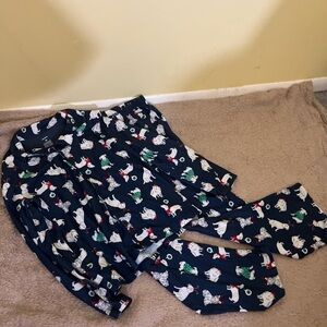 Carter's Navy Pajama Set with Festive Christmas Dog Print Size 14